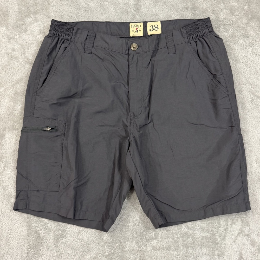 RedHead Brand Co Mens Cargo Shorts Size 38 Gray Hiking Elastic Waist Lightweight